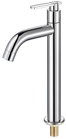 Armatur Aufsatzwaschbecken Chrom Einhebel Kaltwasserhahn Bad Waschtischarmatur Hoch aus Messing,Verchromt
