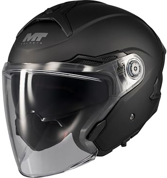 MT Helmets Cosmo SV – Casco Moto Jet Sport con Visor Solar Retráctil, Pantalla de Extracción Rápida Patentada, Interior Lavable y Preparado para Intercomunicador UCS | Homologado ECE 22.06 & DOT