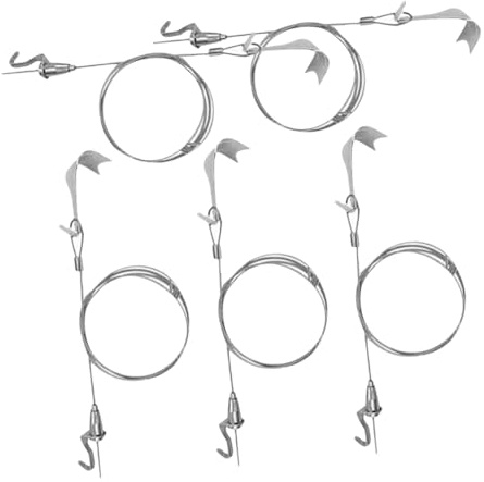 IMIKEYA 5 set Kit regolabile fili e ganci per appendere quadri Sistema di sospensione resistente per corda in acciaio per appendere foto supporto sicuro senza danneggiare pareti per