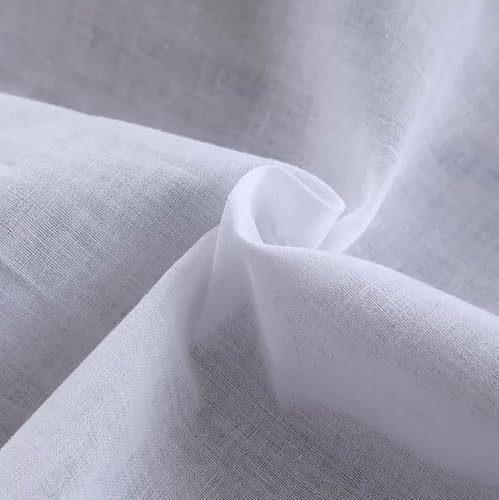 Tessuto 100% Cotone Al Metro 100 cm x 150 cm - Fodera Decorativa In Puro Cotone Per Tessuti Artigianato Ricamo Cucito Eabbigliamento - Bianco