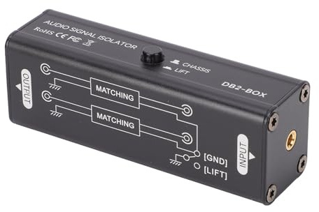 Jiawu Isolatore di Rumore del Circuito di Massa, Filtro Antirumore 'amplificatore per per Auto/impianto Stereo Domestico, Alternatore Riduttore Stereo per Auto con Interfaccia da