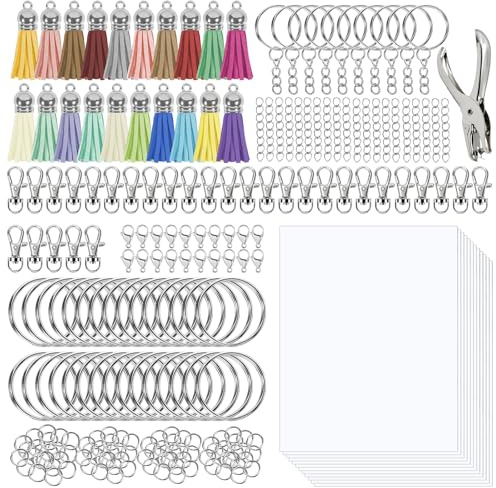 Solinorex 251‑tlg. Schrumpffolie Set Schlüsselanhänger A5 – DIY Bastel Set für Kinder & Teenager, Schrumpffolien zum Selbergestalten, Bastelzubehör & Bastelbedarf für Shrink Art