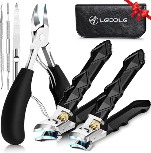Nagelklippare för tjocka inåtväxande naglar, professionellt set med pedikyrverktyg, supervass nagelklippare med plockare, tår nagelklippare kit för äldre män och kvinnor