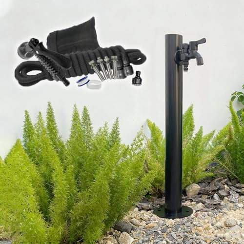 Columna De Agua Vertical De Acero Inoxidable 304, Fuente Dispensadora De Agua Exterior, Grifo De Jardín Independiente, Ideal Para Patios, Jardines Y Terrazas(Black 2)