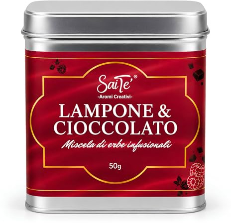 SaiTè Bontà LAMPONE E CIOCCOLATO 50 g sfusa, tisana cacao con lampone e karkadè, tisane regalo dal profilo fruttato e goloso, miscela lavorata a mano, Made in Italy