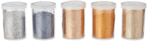 Baker Ross Metallisk glitterspridare för barn – för julhantverk och dekorationer (5 stycken),]