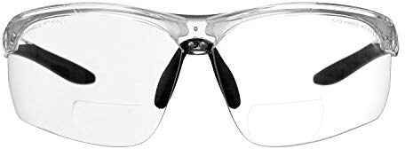 voltX 'ULTIMATE SPORTS' Bifocal Safety Glasses (+2.0 Dioptre, Clear) - Anti Fog Coated UV400 lens - Adjustable nosepiece - Microfibre Carry Bag