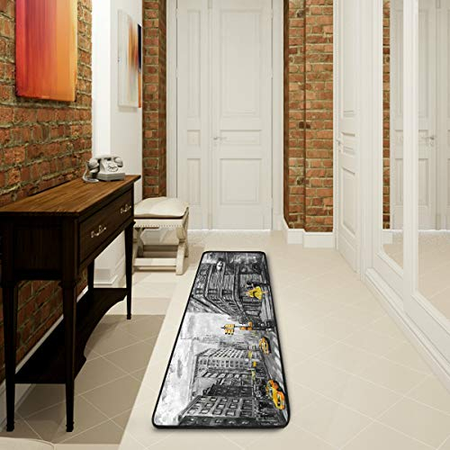 Mnsruu New York City Ölgemälde Cityscape Collection Teppich Teppich für Wohnzimmer Schlafzimmer Küche 61 cm x 182,88 cm