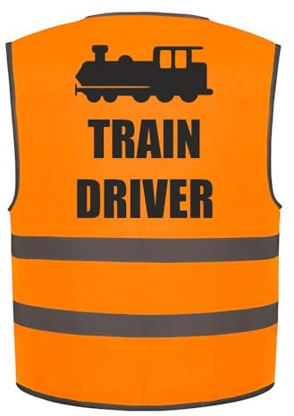 Brook Hi Vis TRAIN DRIVER Kids Hi Vis Vest Child Safety Waistcoat | Train Driver Design – Features a bold train graphic and “TRAIN DRIVER” print for a fun, recognisable look.