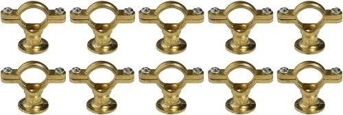 Zamak-Rohrschellen vermessingt, 12-35mm, 10er-Paket Größe 34/35 mm