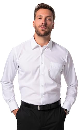 JP 1880 Camisa para Hombre, Blanco Nieve., 7XL