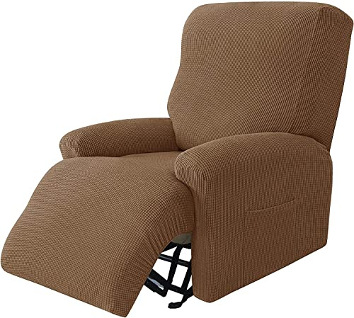 Ruhesessel Bezüge, Stretch Relaxsessel Bezug, 4-Teilig Elastischer Antirutsch Husse Sesselbezug, Überzug für Fernsehsessel, Abnehmbar und Waschbar (Color: #8)