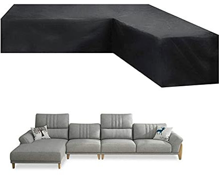 YLZBA Abdeckung für Gartenmöbel L-Form,Outdoor Rattansofa Abdeckung Schutzhülle für Garten Sofa Wasserdicht L-Form GartenmöBel SchutzhüLle Staub Und VerläNgert Die Lebensdauer Von MöBeln