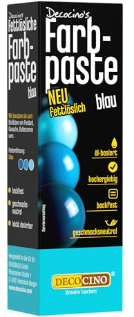 DECOCINO fettlösliche Farbpaste Blau 15 g Lebensmittelfarbe