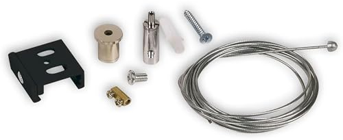 INNOVATE Sistema de riel de 3 fases, suspensión de cable de acero con fijación al techo, 2 m de cable para riel eléctrico de alto voltaje trifásico, sistema de rieles LED, suspensión de 10 – 200 cm,