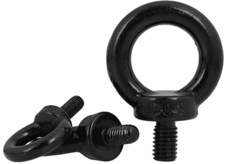 YILDEX Schulterösenschraube M3-M24 Schwarzer Ringösenbolzen 304 Edelstahl-Augenmutterbolzen Marine-Hebeösenschrauben für Mutternbefestigungen