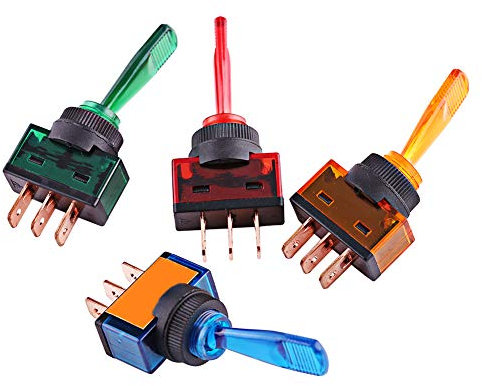 Interrupteur à Bascule, 4 Pièces 12 V 20 A LED Marche/arrêt 3 Broches SPST Miniature Interrupteur à Bascule Pièce De Rechange Pour Voiture, Camion, Bateau
