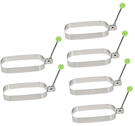 Zerodeko 6piezas Moldes De Inoxidable Molde Para Freír Huevos Plateados Fritos Utensilios Para Hornear