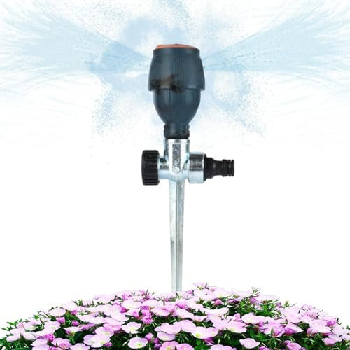 Trípode aspersor de jardín, aspersor de césped con trípode, aspersor de impulso con trípode, aspersor de césped de jardín de 360 grados, aspersor de césped con trípode giratorio