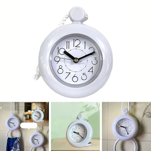 EasyByMall Reloj de baño, temporizador de ducha con alarma, relojes impermeables, relojes digitales, reloj de mesa colgante, para cocina, dormitorio, baño
