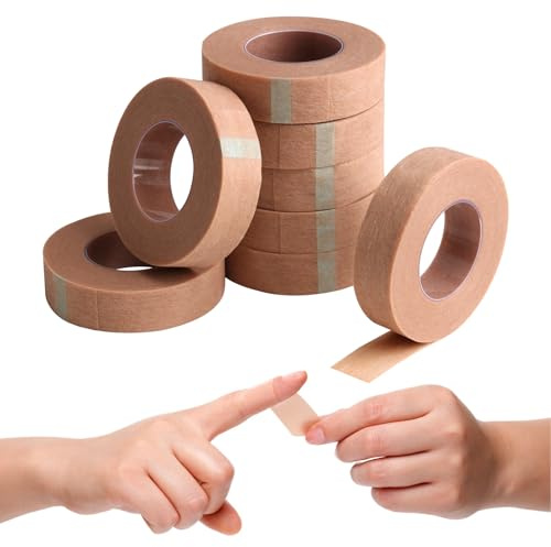Micropore Surgical Tape-8 Rolls, Microporous Medical Tape | 1.25cm×9.14m, breathable gauze bandage for rhinoplasty, earrings cover, lash extensions