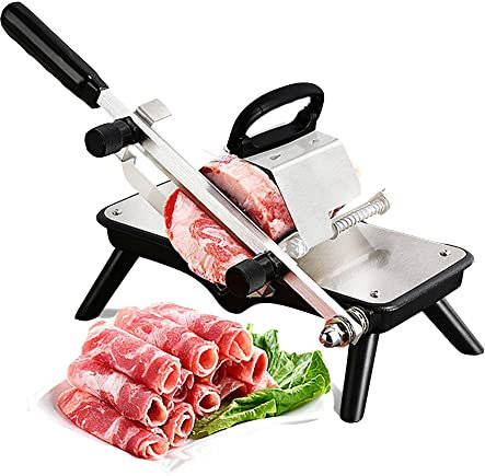 NLSOFO Mutton Roll Slicer, Household Meat Slicer, Hot Pot Meat Slicer, Portable 0.3Mm - 15Mm Adjustable Thickness Food Slicer