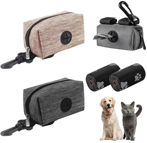 Dispensador Bolsas Caca Perro,Porta Bolsas Caca Perro,Porta bolsas de Excrementos,Para mascotas que salen,Marrones,Grises