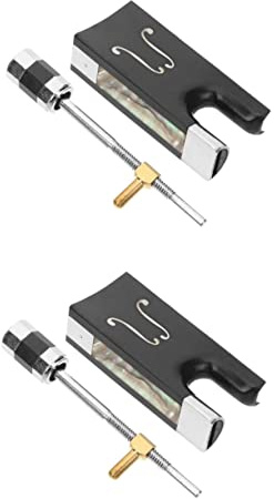 BESTonZON 2 Sätze Geigenschleifen-Bibliothek Geigenbogen ersatz Geigenbogenfrosch mit Schraube Geigenzubehör Zubehör für Geigenbögen Cello Geigenbogen Frosch Musikalischer Bogenfrosch Metall