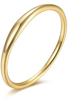 Epinki 14K Au585 Gold Eheringe, Klassiker Zart Hochzeitsring Gelbgold 585 Bandringe Echt Gold für Damen, Gr.56 (17.8)