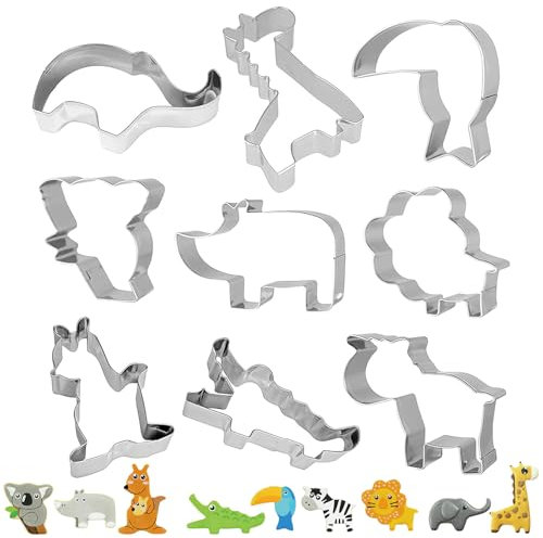 9 Stück Ausstechformen Tiere Ausstecher, DIY Ausstecher Keksausstecher Edelstahl, Ausstecher Waldtiere, Perfekt für Keks, Backen Fondant PläTzchen, Tortendekorationen