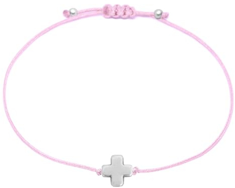 Selfmade Jewelry Bracelet pour femme en macramé fait main avec croix Taille réglable Avec emballage cadeau