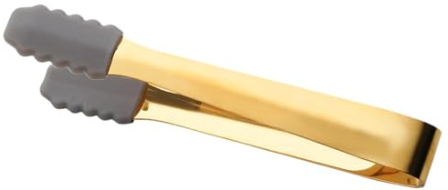 Pinzas para helado de cocina, pinzas de servir de acero inoxidable | Pinzas de postre de silicona para alimentos, pinzas antideslizantes para cubitos de hielo para el cubo de hielo