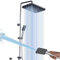 GAOZHI Colonna Doccia idromassaggio 32x21cm Colonna Doccia con Miscelatore Colonna Doccia in Acciaio Inox Senza Miscelatore Regolabili Asta Doccia Gruppo Doccia Colonna Con Soffione e Doccetta