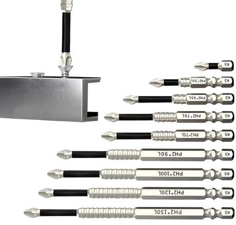 Set Di 9 Punte Per Trapano Con Cacciavite Magnetico, Punte Per Trapano Con Magnete Potente, Set Di Cacciaviti Di Precisione, 25, 50, 65, 70, 75, 90, 100, 120, 150 Mm, Utensili Manuali Per Professionis