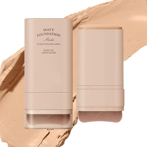 Foundation Stick mit Pinsel,2in1 Matte Creme Foundation, Wasserfest&Langanhaltend Concealer Abdeckung,Feuchtigkeitsspendender leichter Foundation-Stift mit Pinsel,Foundation Stick (01#, 20g)