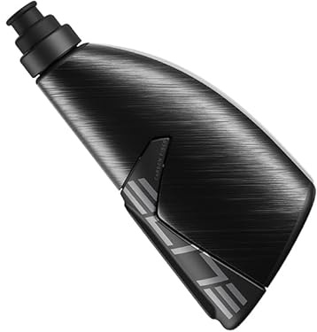 ELITE Kit CRONO CX 2024 | Portabidón de Carbono + Bidón Aero 500ml | Válvula Push-Pull | Contrarreloj Triatlón | Aerodinámico | Fabricado en Italia