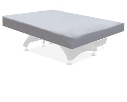 Funda para mesa de billar, tela Oxford 210D, impermeable, con cordón ajustable para la mayoría de mesas de billar estándar (gris, 7 pies)