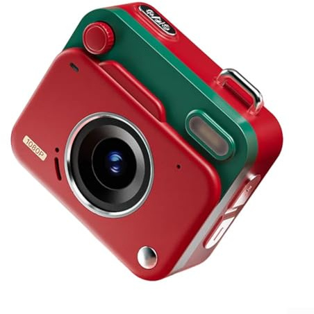 Mini appareil photo numérique rétro CCD, vidéo HD 8 MP 1080p, caméra étudiante avec stabilisation d'image électronique pour les amateurs de photographie (rouge)
