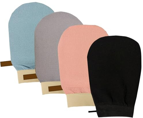 4 Pcs Exfoliating Gloves for Shower Deep Clean Dead Skin Remover