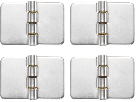 QUARKZMAN 4 Piezas De Bisagras Soldables De Alta Resistencia, 1.5 x 2.36 x 0.08 Bisagras De Soldar A Tope Acero Inoxidable 304 Para Puertas De Metal Plegables De Remolque, Color Plata