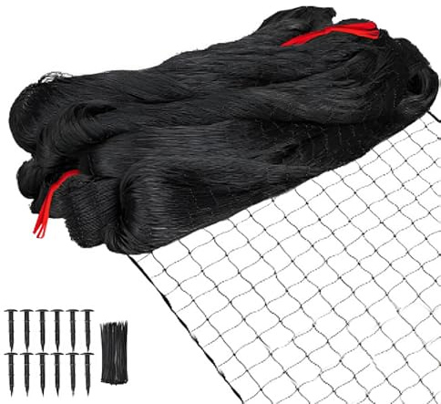 Vogelschutznetz Engmaschig Vogelnetze 10x10m, Vogelabwehr Maschenweite 5cm Taubennetz Balkon, Feinmaschig Volierennetz Hühnernetz Laubnetz Schwarz Witterungs & UV Beständig