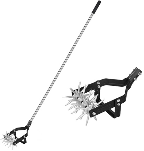 YEELOR Garden Rotary Cultivator, 67-Inch Adjustable Handle, Sturdy Star Tines, 2-in-1 Weeding & Tilling Hand Tiller, Ideal for Tilling Flower Beds, Planters, Vegetable Gardens Elevated Planter Beds