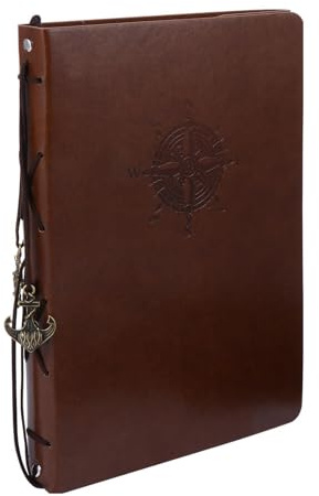 Ipetboom Album Fotografico Scrapbook Fai da Te in PU Marrone Vintage Album di Ritagli Artigianale Grande per Foto di Famiglia Viaggio e Matrimonio Regalo Creativo Personalizzabile