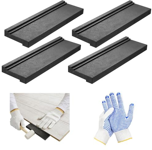 4 bloques de impacto para madera de bateo laminado, herramientas universales para suelo de pisos con 3 bordes diferentes, para colocar laminado, parqué o corcho