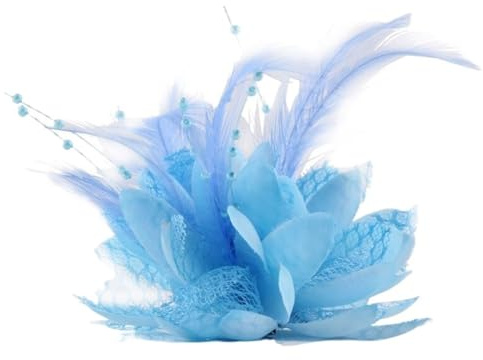 Feder Ansteckblume Charm Broschen Stoff Blume Pins Haar Zubehör Haarband for Mädchen Festival Dekoration für Hochzeit, Party, Kostüm
