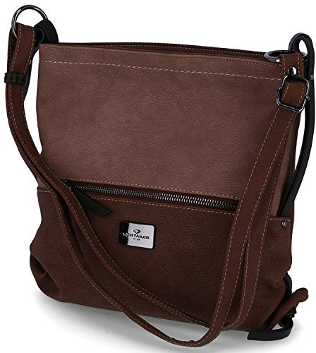 TOM TAILOR Elin Damen Umhängetasche Crossbody Bag Mittelgroß Braun