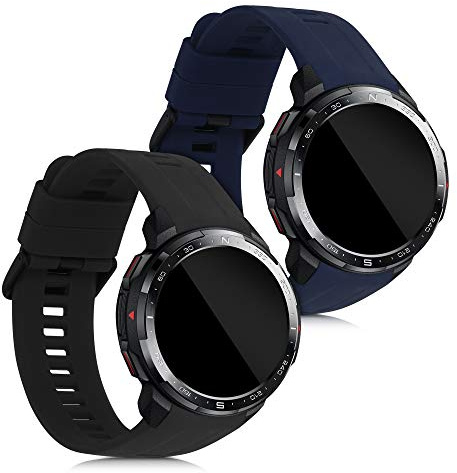 kwmobile Straps for HONOR Watch GS Pro Straps - 2x Replacement Silicone Watch Bands - Smartwatch or Fitness Tracker