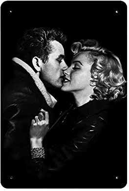 KEYGAMER Marilyn Monroe & James Dean Metall-Blechschild, Vintage, Plakat, Poster, Garage, Bar, Zuhause, Wanddekoration, 20,3 x 30,5 cm