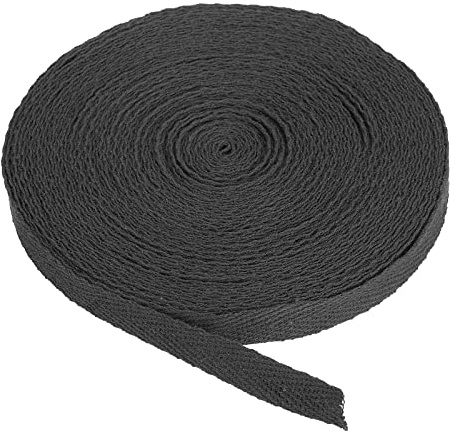 PATIKIL Baumwollband Baumwolle Gurtband 10mm x 9m, Schrägband Baumwoll Nahtband Köperband Saumband Einfassband Stoffband Webband zum Nähen für DIY Basteln Stricken Verpackungen, Schwarz