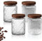 Juego de 4 Tarro de Cristal,700ml Tarros de Vidrio con Tapa,Botes de Cristal Transparente Frascos de Vidrio,Recipientes de Vidrio para Almacenamiento de Alimentos,Tarros de Cristal para Harina,Azúcar